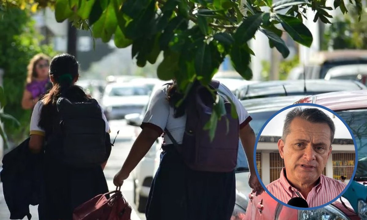 Niñas fuera de la escuela y Sergio Acosta Manzanero.