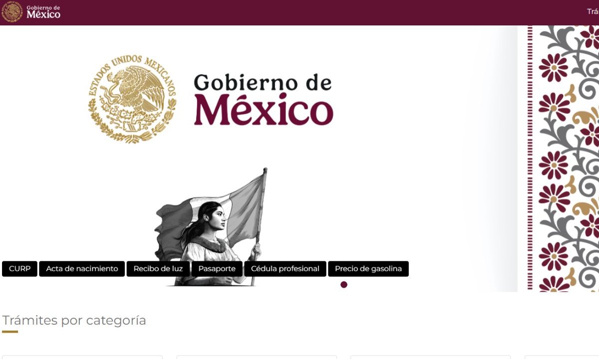 Nueva imagen institucional en el portal del Gobierno de México.