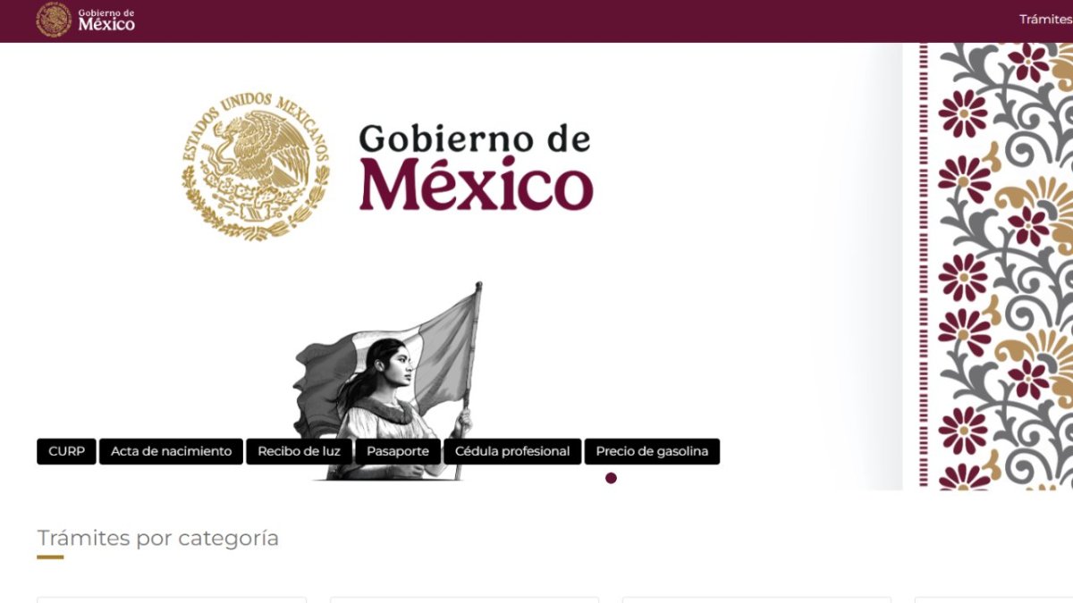 Nueva imagen institucional en el portal del Gobierno de México.