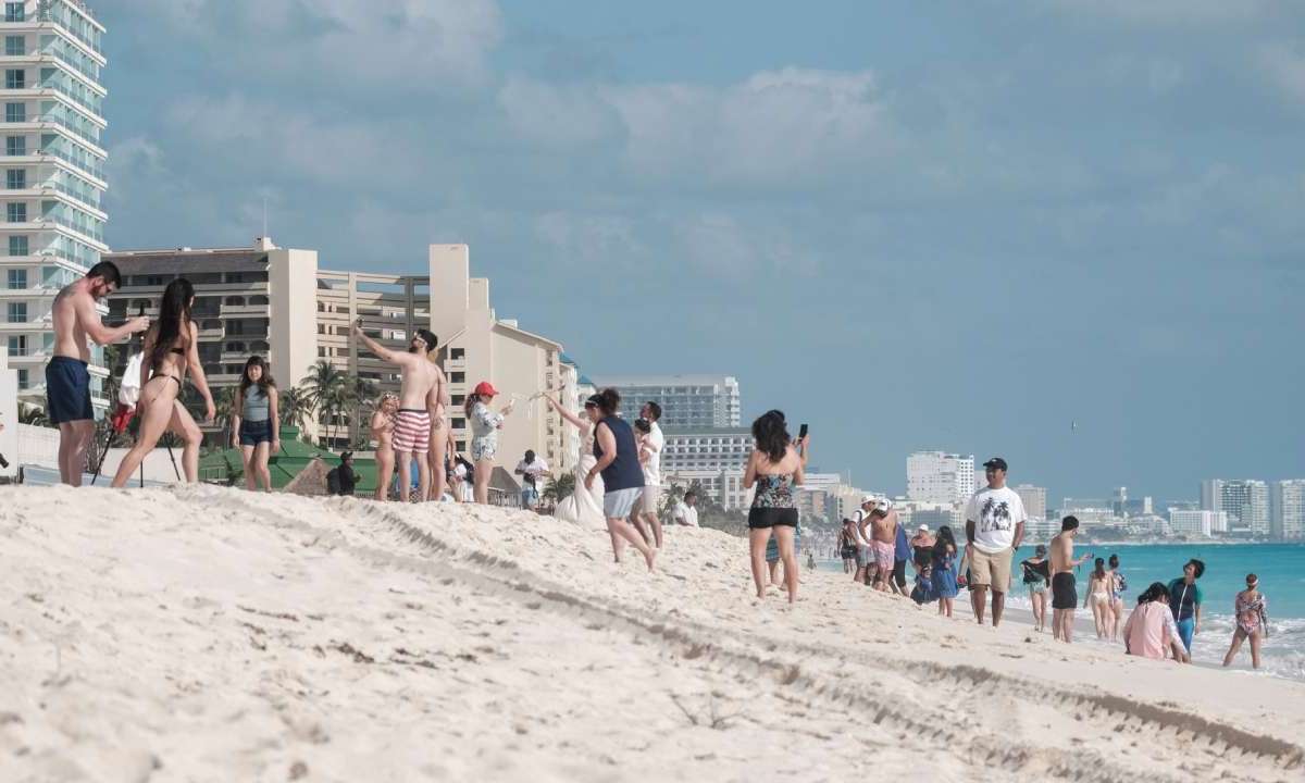 Turistas en el Caribe Mexicano.