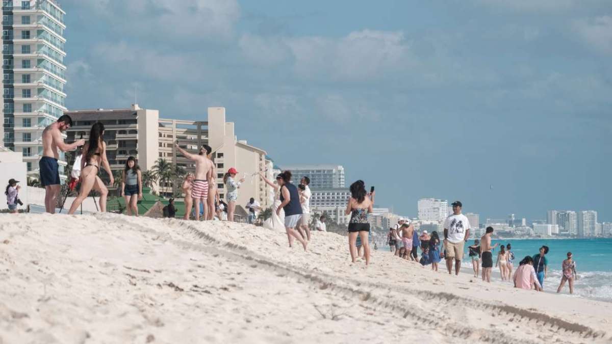 Turistas en el Caribe Mexicano.