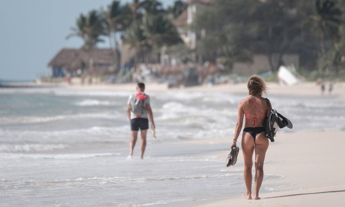 Bañistas en Quintana Roo.