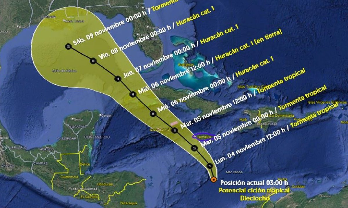 Ciclón tropical podría afectar las costas de Quintana Roo.