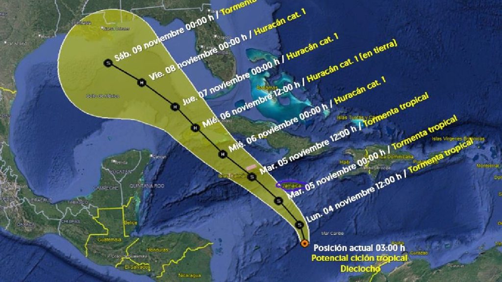 Ciclón tropical podría afectar las costas de Quintana Roo.