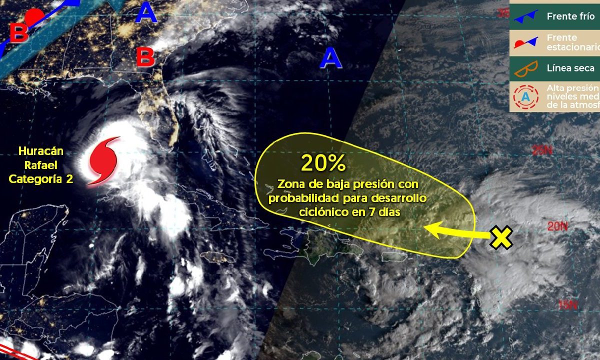 Continúa Alerta Azul por huracán Rafael.