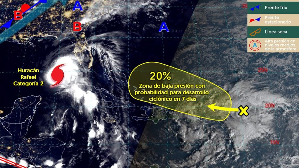 Continúa Alerta Azul por huracán Rafael.