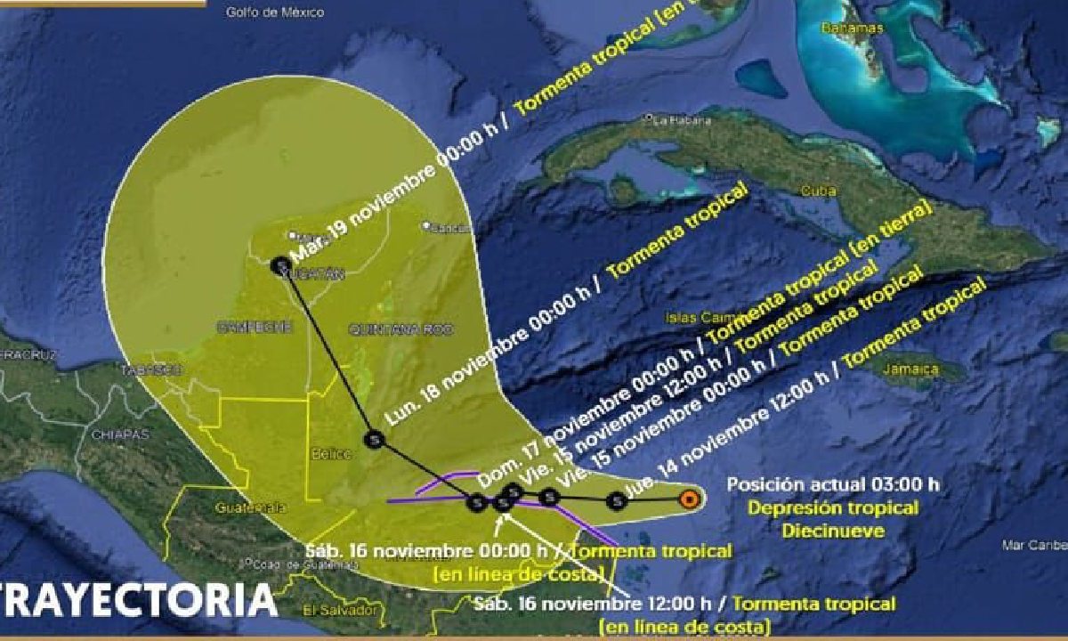 Depresión tropical sigue su avance.