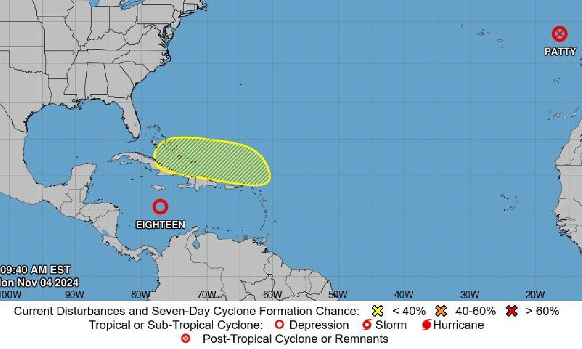 El ciclón tropical 18 se ha intensificado.