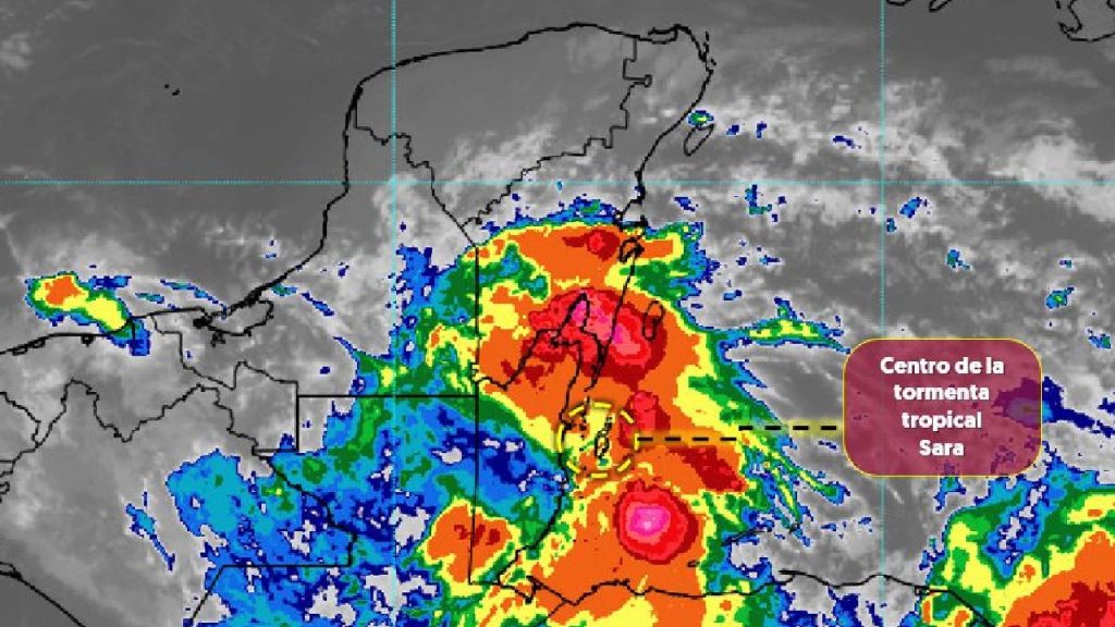 La tormenta tropical Sara provocará lluvias.