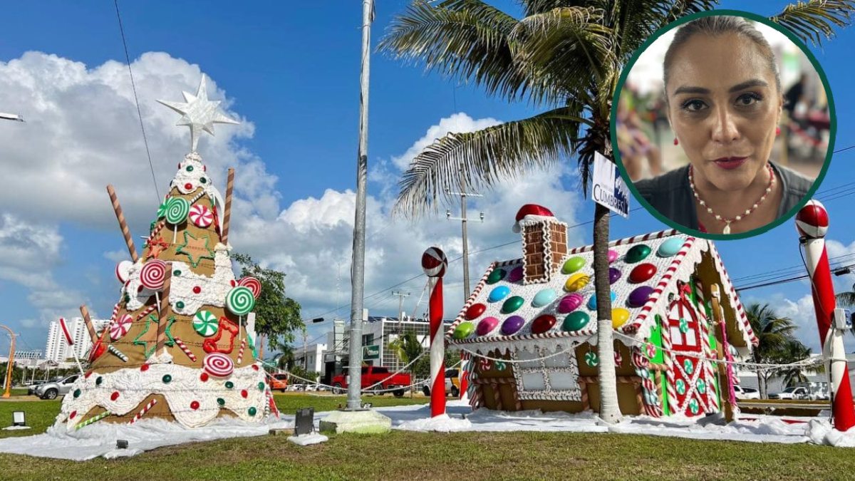 Decoración navideña en Cancún.