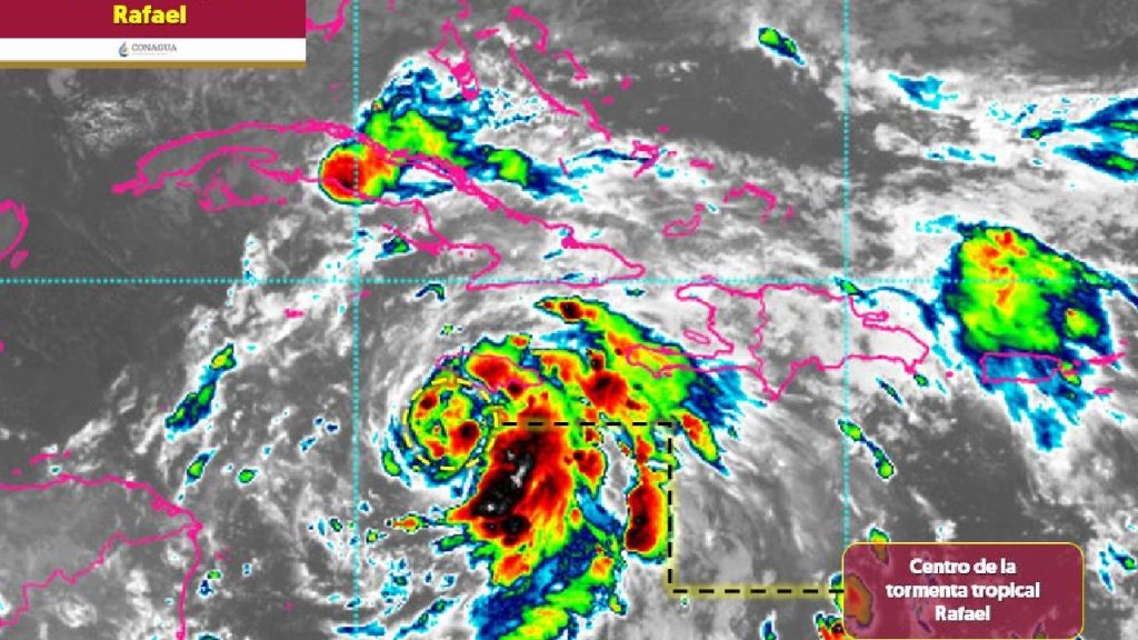 Monitorean trayectoria de tormenta tropical Rafael.