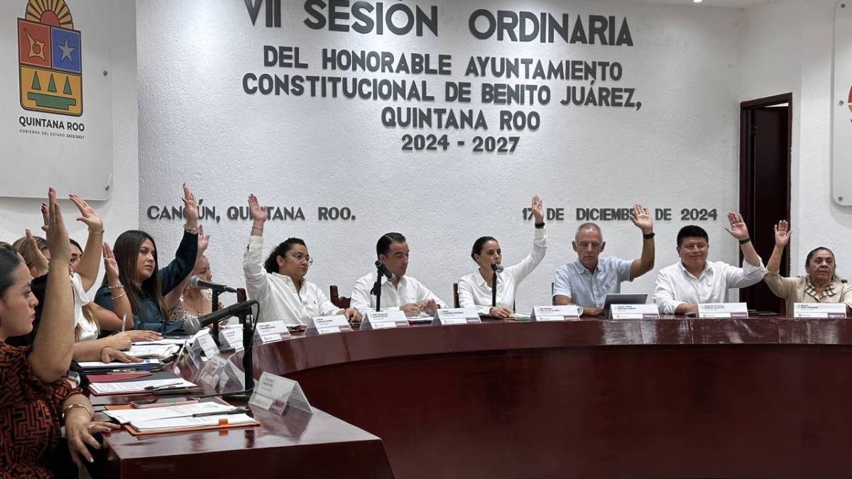 Reunión del cabildo de Benito Juárez.