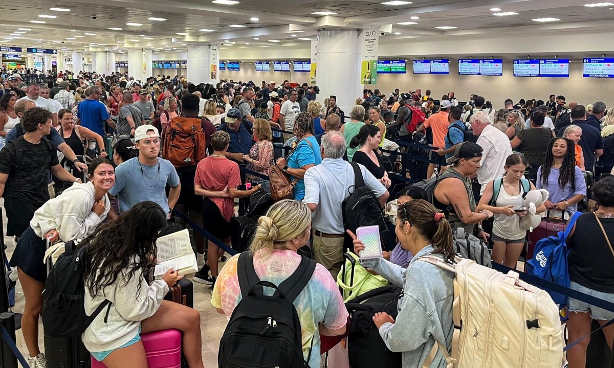 Afluencia en un aeropuerto de Quintana Roo.