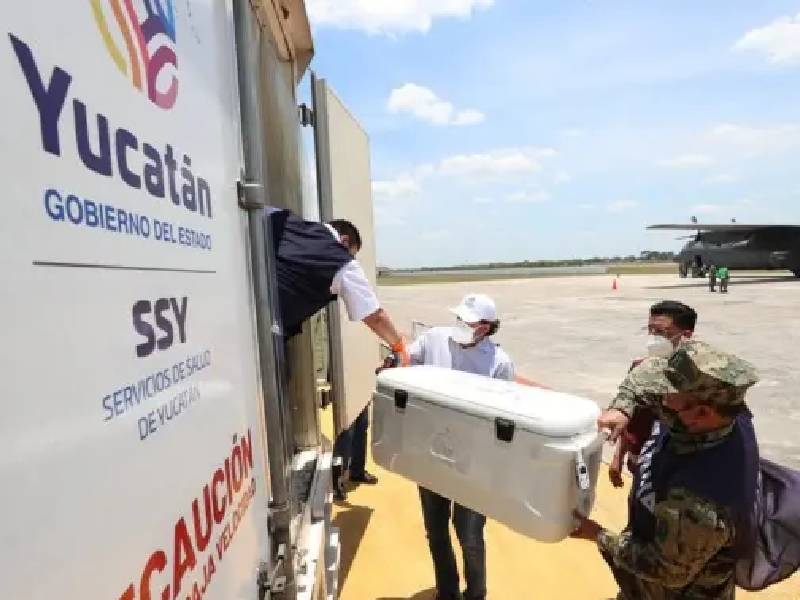 Llegan 2 mil 400 dosis de SinoVac a Yucatán