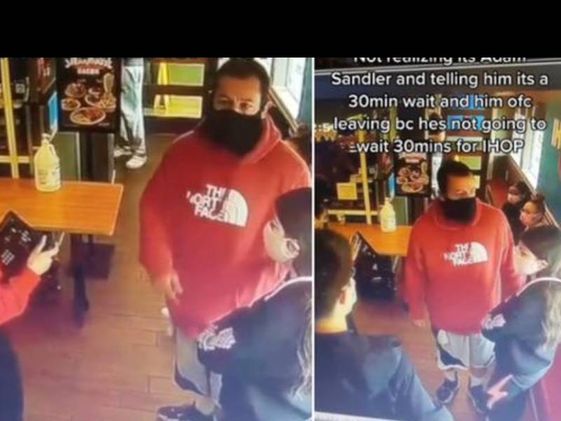 Adam Sandler responde a la mesera que lo puso en la lista de espera