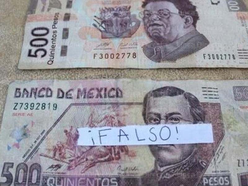 BILLETE FALSO EN QROO