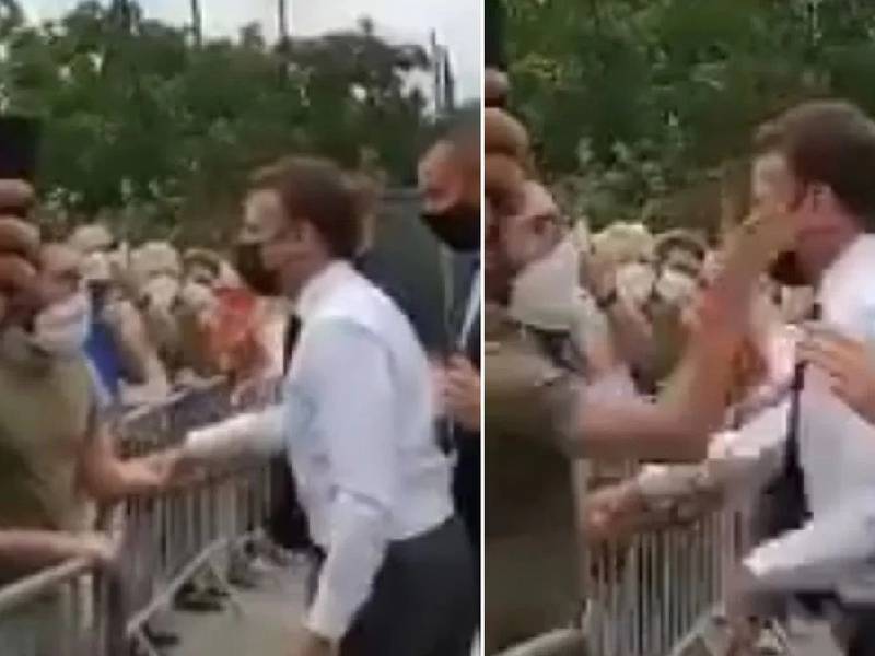 Abofetean al presidente de Francia, Emmanuel Macron, en pleno evento público