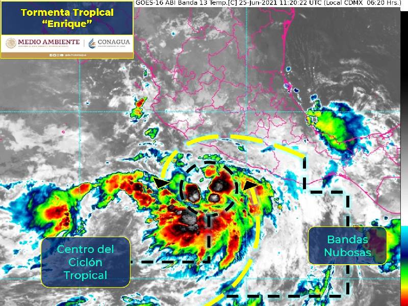 Anuncian que Tormenta tropical Enrique podría evolucionar a Huracán