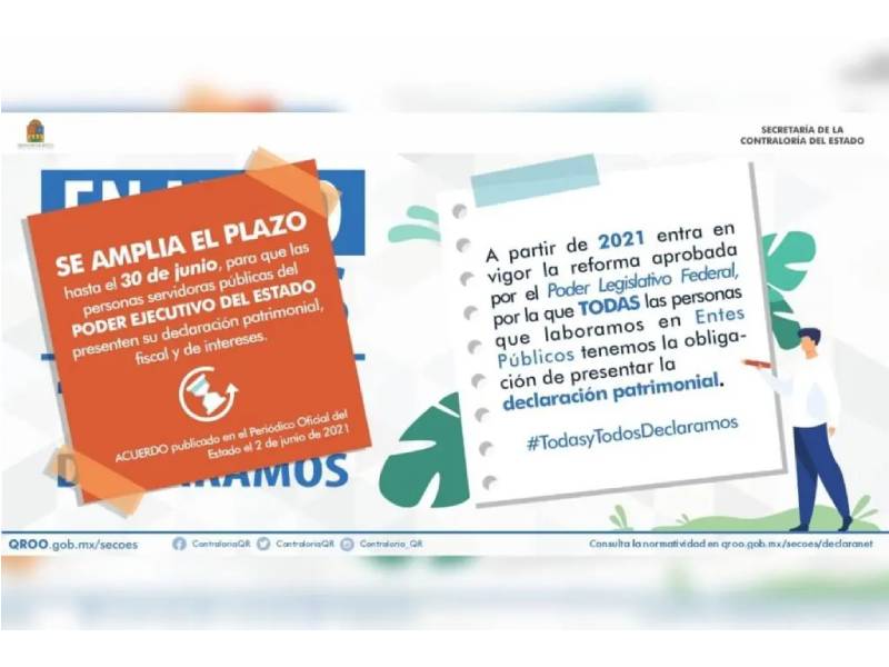 Contraloría de Quintana Roo otorga prórroga a servidores públicos