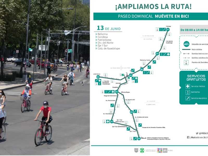 ¡Al fin! Anuncian ampliación del paseo dominical ÔÇ£Muévete en BiciÔÇØ