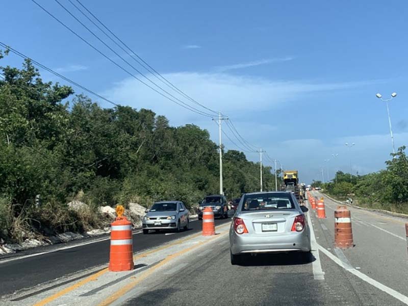 Preocupan socavones el tramo Puerto Morelos-Tulum