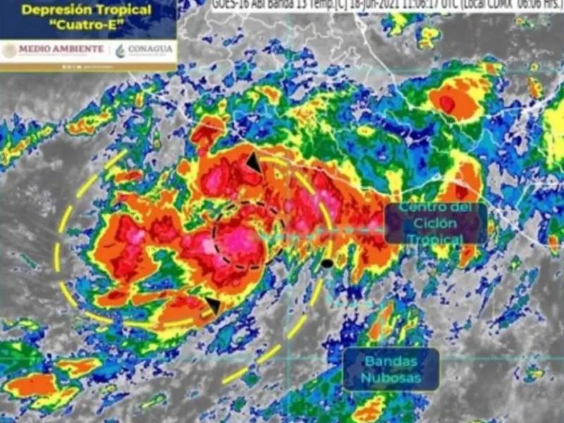 Se forma Depresión Tropical 4-E en las costas de Guerrero
