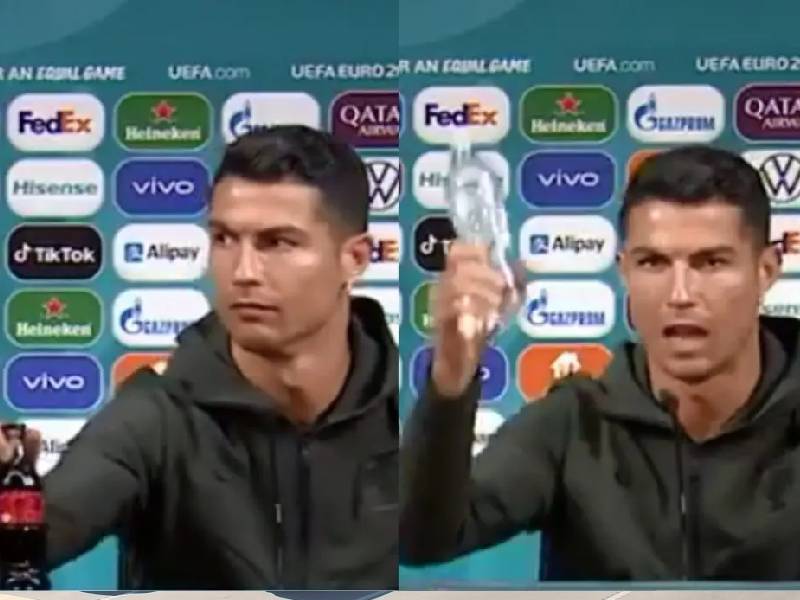 VIDEO. Cristiano Ronaldo provoca pérdidas millonarias a la Coca-Cola
