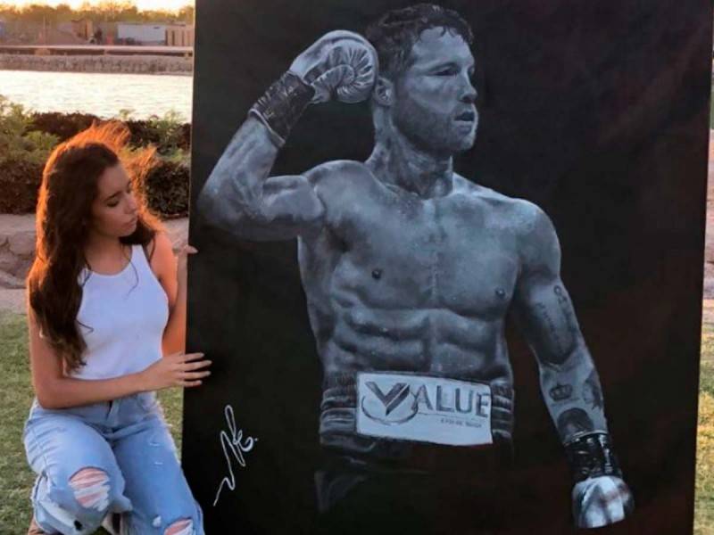 Vende pintura de 'Canelo' para pagar los estudio; el boxeador le responde