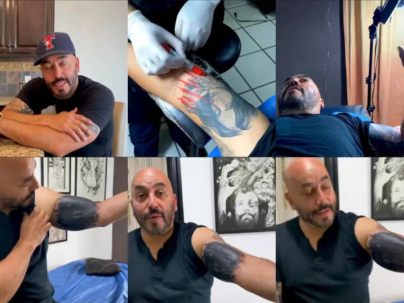 ¡Nada es para siempre! Lupillo Rivera no deja rastro de tatuaje de Belinda
