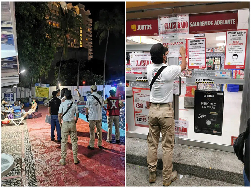 Autoridades clausuran negocios y retiran a turistas en Acapulco por Covid