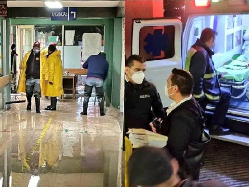 Trasladan a otras unidades médicas a pacientes de hospital en Edomex; tras fuertes lluvias