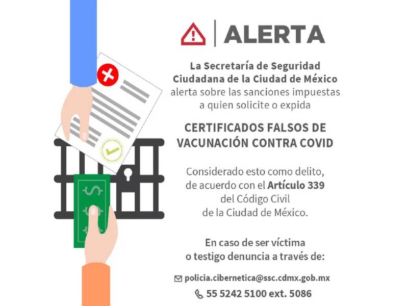 certificados falsos de covid-19