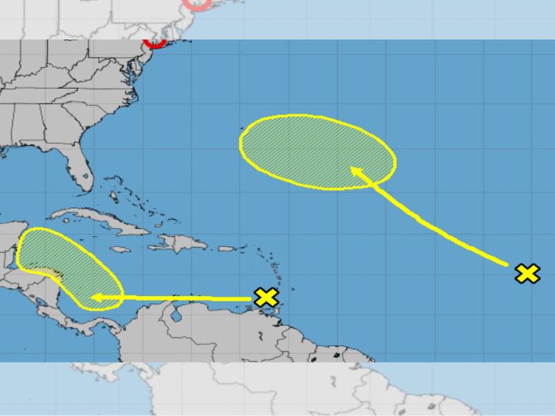 En vigilancia 2 sistemas de baja presión en el océano Atlántico