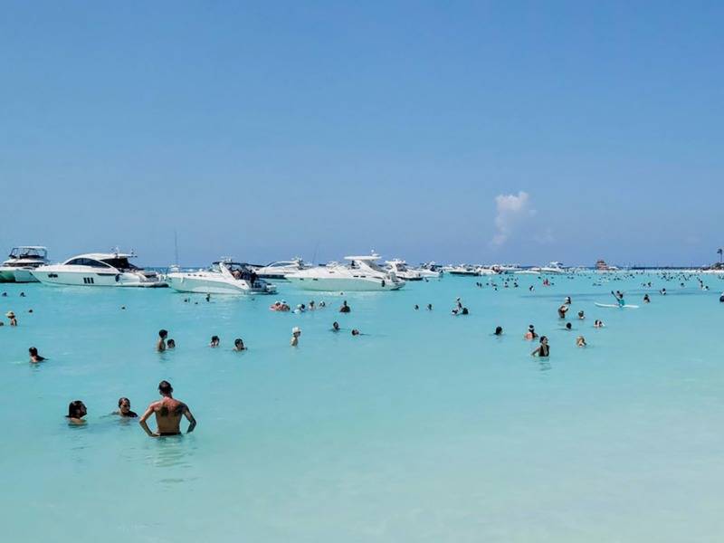 La Zofemat trabaja para dejar libre de sargazo Playa Norte, Isla Mujeres