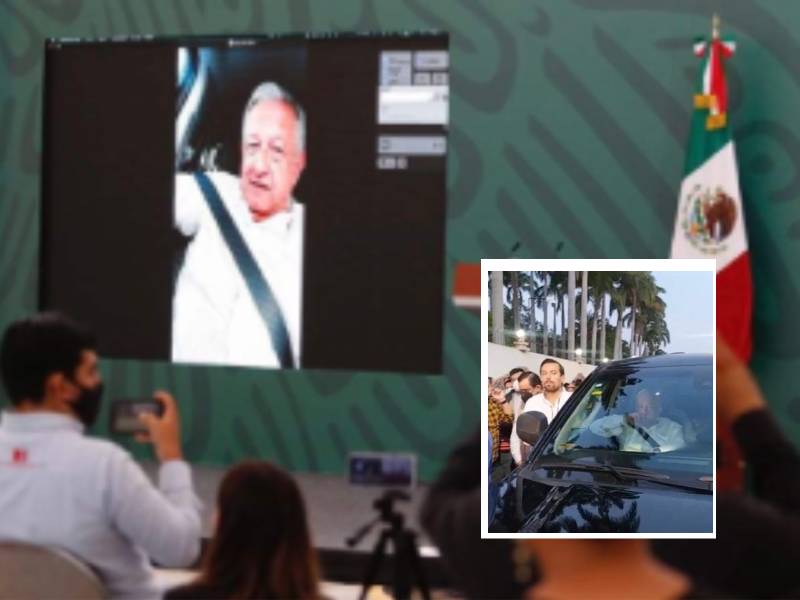 Retienen maestros de la CNTE a AMLO; inicia conferencia sin él