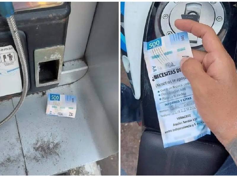 ÔÇ£Sí me puse a llorarÔÇØ: Joven encuentra billete de 500, pero era publicidad sobre préstamos