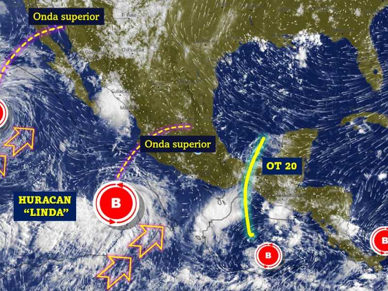 Huracán Linda se intensifica a categoría 3 en el Pacífico