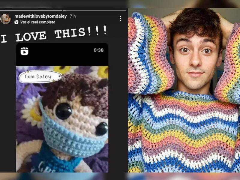Tom Daley, el aficionado al estambre elogia a mexicana que tejió su figura