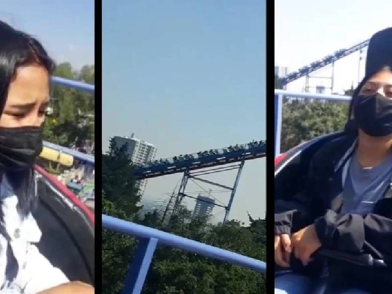 ¡Ayuda! momentos de terror en Six Flags jóvenes quedan atrapadas en juego