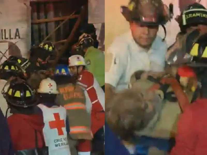 Lluvias provocan deslave en Ecatepec, una persona fue rescatada
