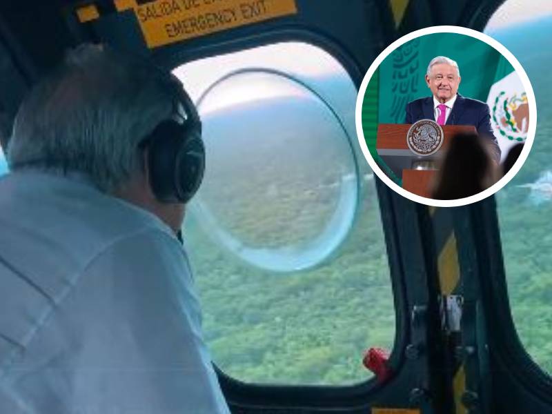Slim y AMLO ÔÇÿlibranÔÇÖ tormenta en sobrevuelo de supervisión del Tren Maya