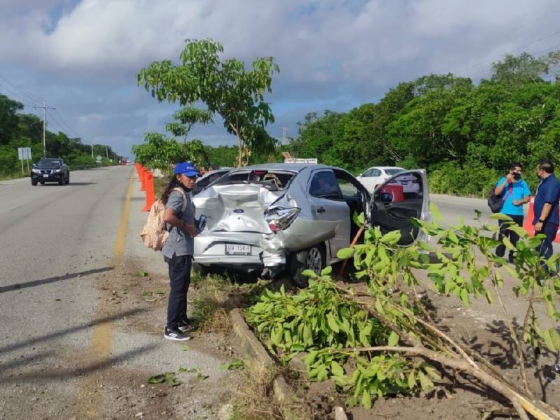 Redujo su velocidad por las obras del Tren Maya, la chocan