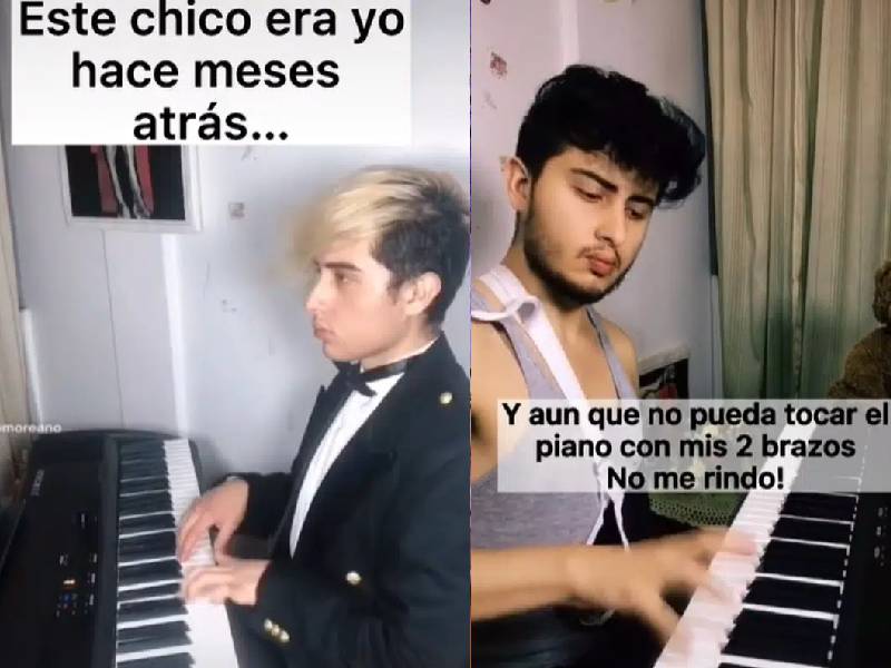 ÔÇ£Nunca debes rendirteÔÇØ: Pianista que perdió movilidad en un brazo se vuelve viral en TikTok