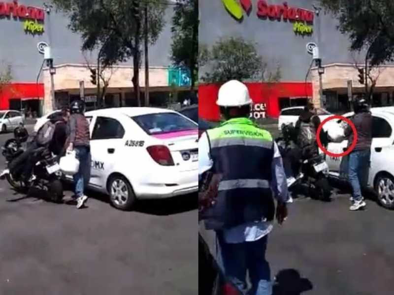 Mujer rompe cristal de taxi con un tanque; le apodan ÔÇÿLady GasÔÇÖ