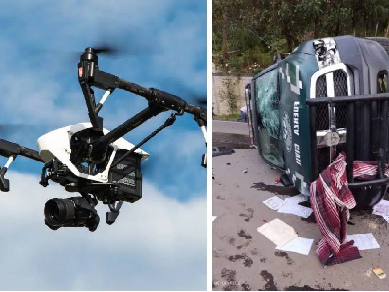 Veracruz: Pobladores derriban dron a balazos al creer que esparcía Covid-19