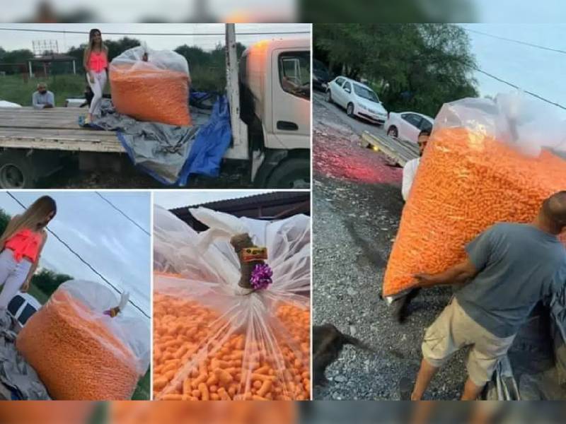 A joven le regalan su propio peso en Cheetos