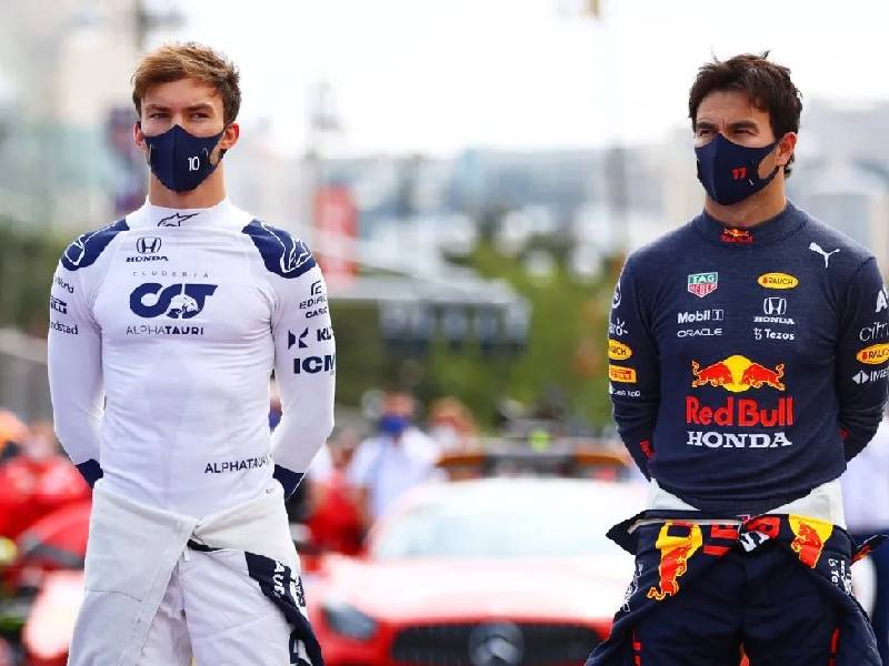 Pierre Gasly y Checo Pérez