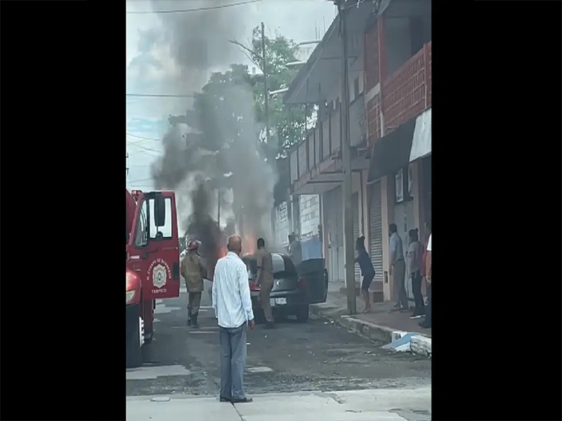 Bomberos salvan la vida a perritos atrapados en auto en llamas
