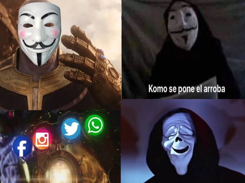 ¡Anonymous se une a la fiesta! Los mejores memes del grupo de hackers tras la caída de varias redes