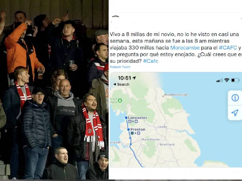 Mujer exhibe a su novio que viajó 500 km por su equipo de fútbol en vez de visitarla